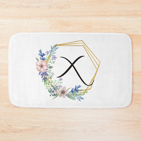 Item preview, Floral monogram with golden frame letter X designed and sold by JustSeasons.