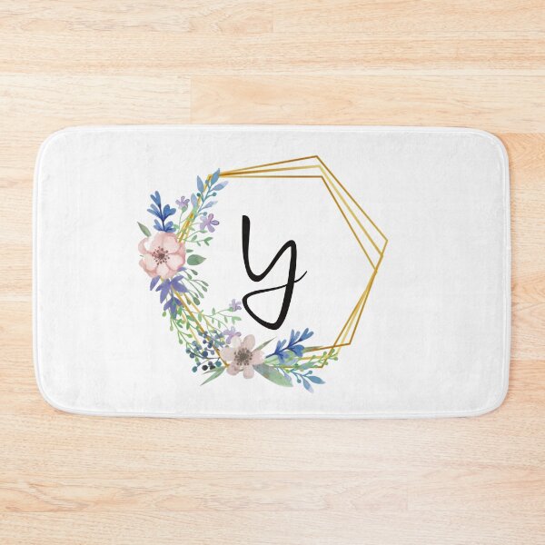 Item preview, Floral monogram with golden frame letter Y designed and sold by JustSeasons.