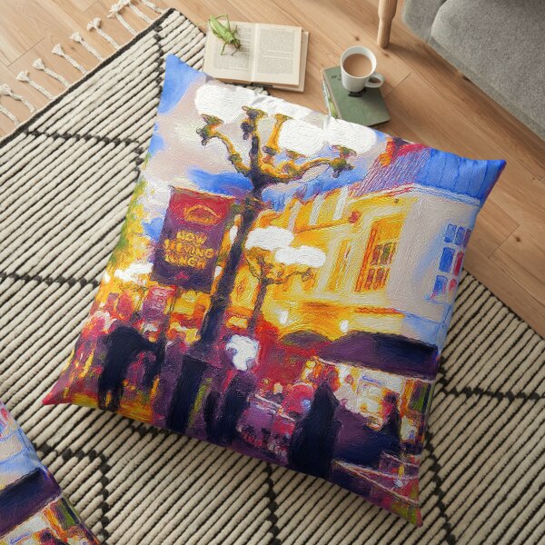 In the streets of Paris Las Vegas - Painting Floor Pillow