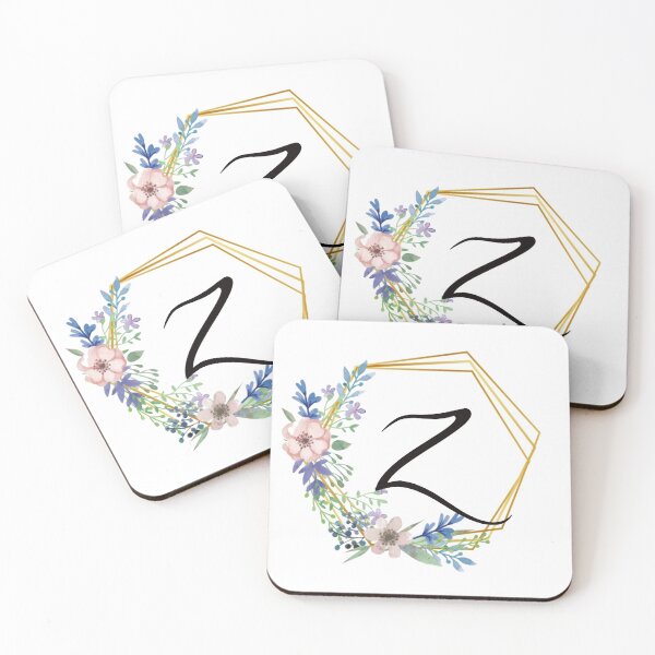 Item preview, Floral monogram with golden frame letter Z designed and sold by JustSeasons.