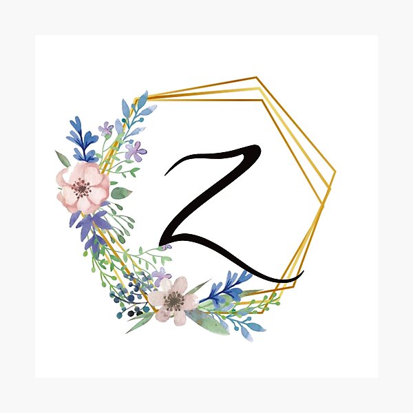 TropicalLife Alphabet Monogram Floral Z Letter