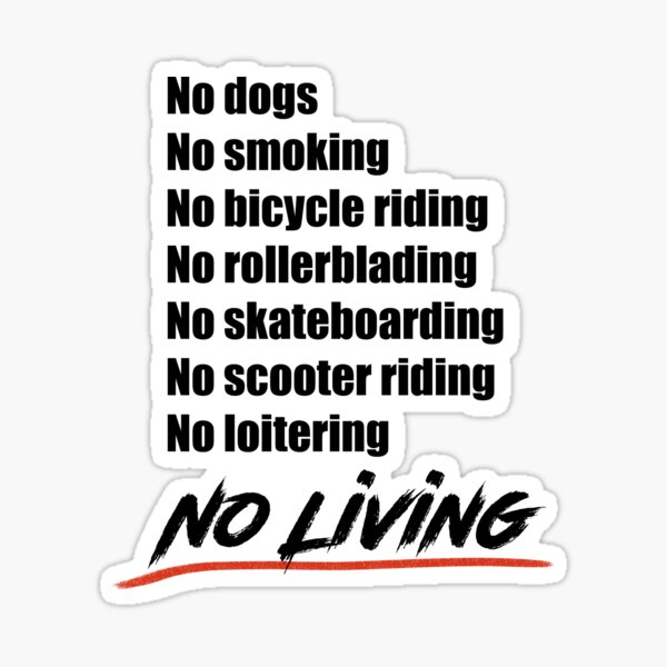 No living - Version 2 in Black Sticker