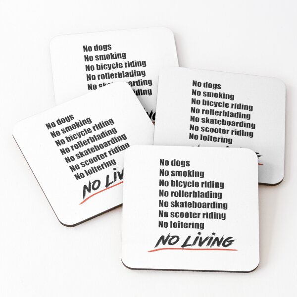 Item preview, No living - Version 2 in Black designed and sold by Brushes with Nature.