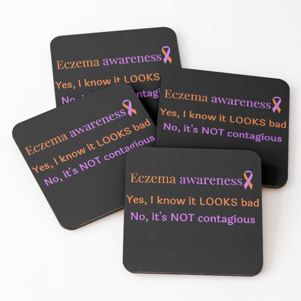 Item preview, Eczema, eczema awareness, the itch that scratches, skin condition awareness, lavender and orange designed and sold by Mommaspouch.