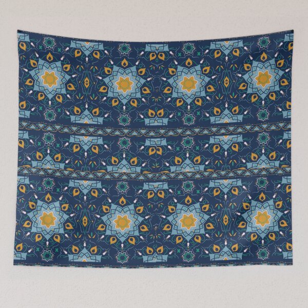 Item preview, Blue yellow geometric pattern designed and sold by Cutees-designs.