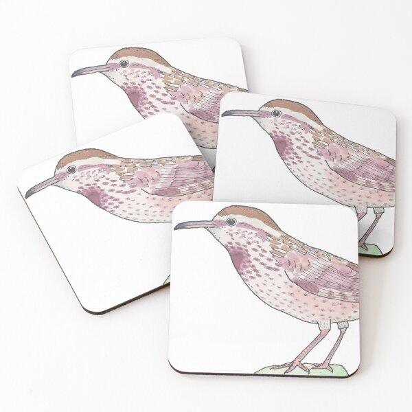 Item preview, Cactus Wren bird species watercolor art designed and sold by TheWaterBirds.