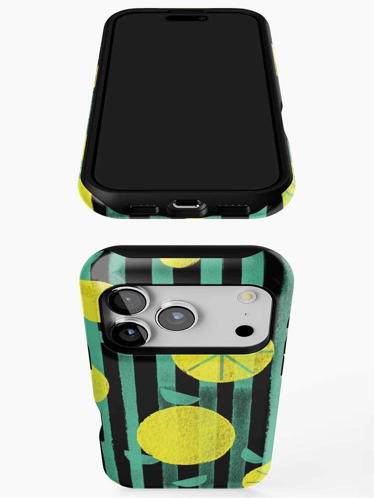Thumbnail 3 of 4, iPhone Case, Chic Spring Lemon Pattern designed and sold by RelatableTexts.