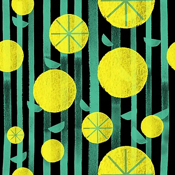 Artwork thumbnail, Chic Spring Lemon Pattern by RelatableTexts