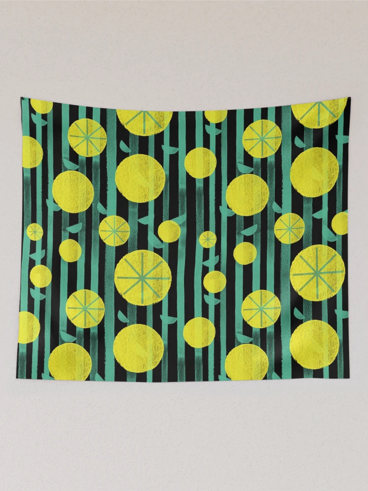 Thumbnail 2 of 3, Tapestry, Chic Spring Lemon Pattern designed and sold by RelatableTexts.