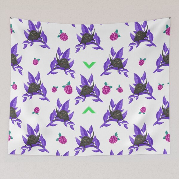 Item preview, Black cat and raspberry designed and sold by TalyaMint.