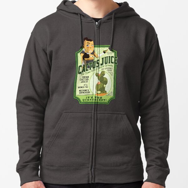 Drink Cactus Juice Zipped Hoodie