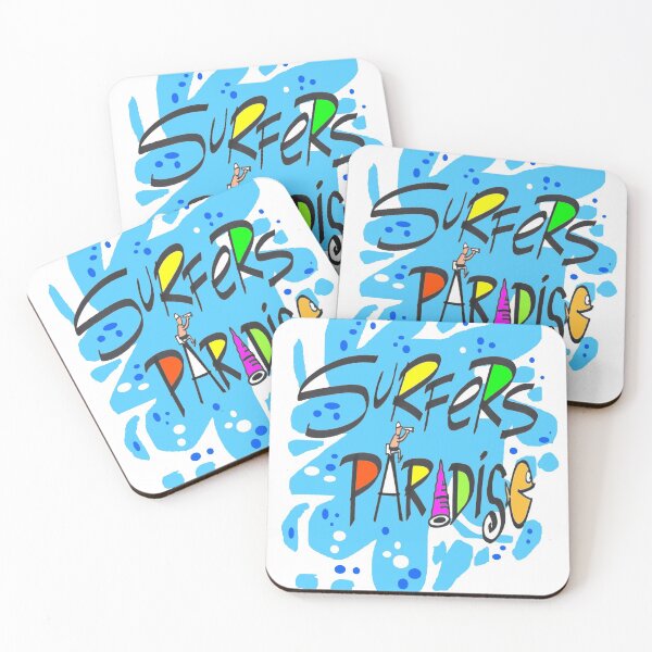 Item preview, Fun blue splash design featuring Surfers Paradise, Queensland Australia designed and sold by Al Benge - NZ & Australian Art.