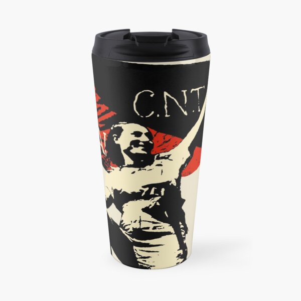 Mujer del indicador anarquía - para los fondos brillantes Taza de viaje