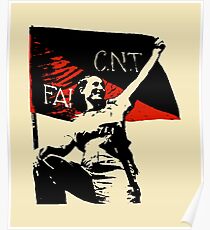 Anarchy Flag Woman - for bright backgrounds Poster