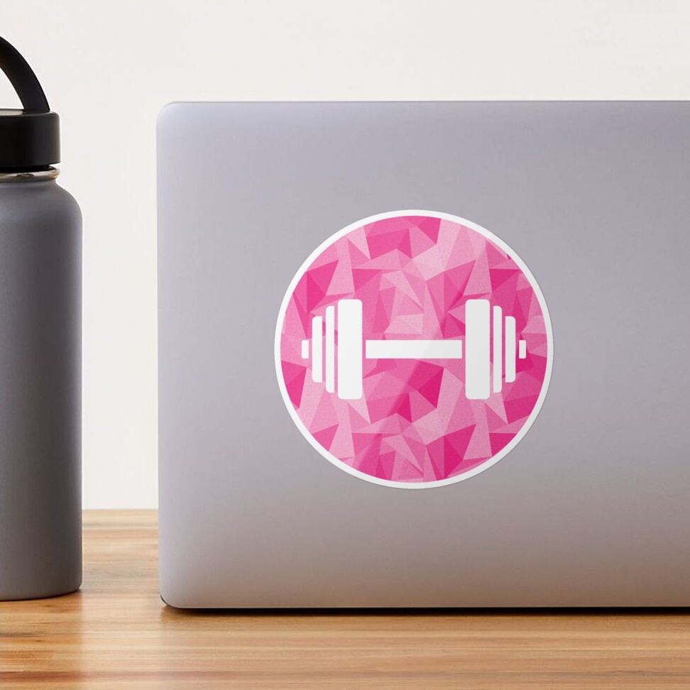Barbell Pink Fitness Stickers for Sale