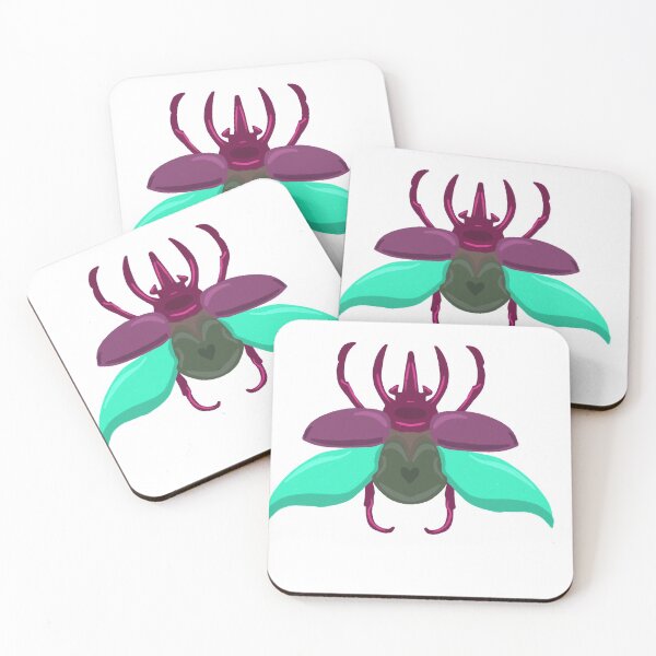 Item preview, Beetle pink and green designed and sold by willowsbunnies.