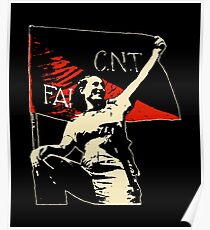 Anarchy Flag Woman - for dark backgrounds Poster