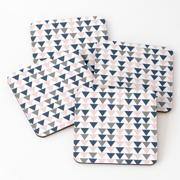 Item preview, Triangular Geometric Pattern in Navy Blue, Pale Pink, Grey, and White designed and sold by kierkegaard.