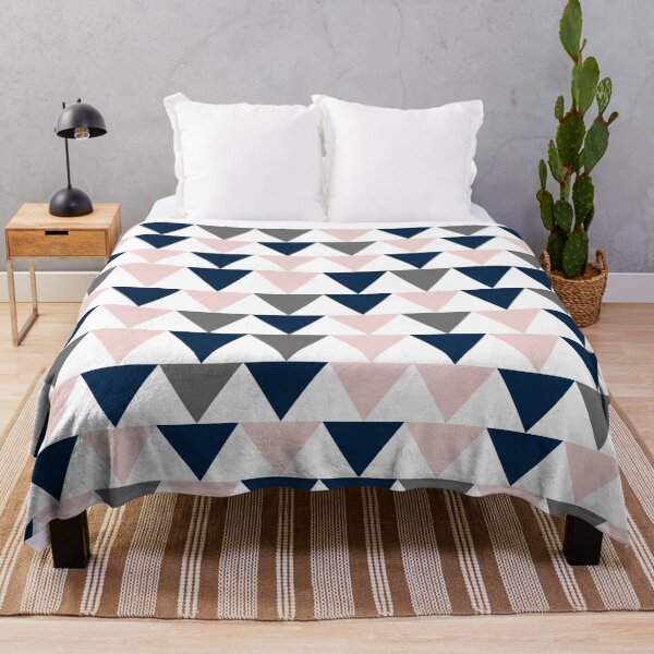 Item preview, Triangular Geometric Pattern in Navy Blue, Pale Pink, Grey, and White designed and sold by kierkegaard.