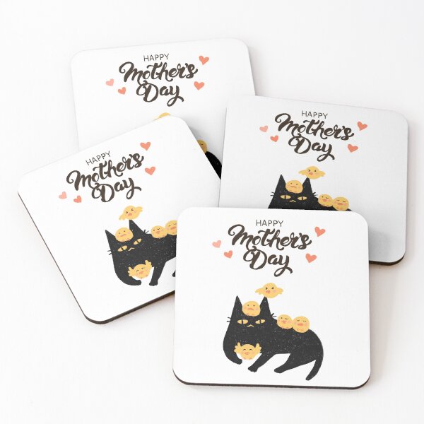 Artikelvorschau, lustige Katze mit Baby Huhn Happy Mothers Day entworfen und verkauft von wakusei-design.