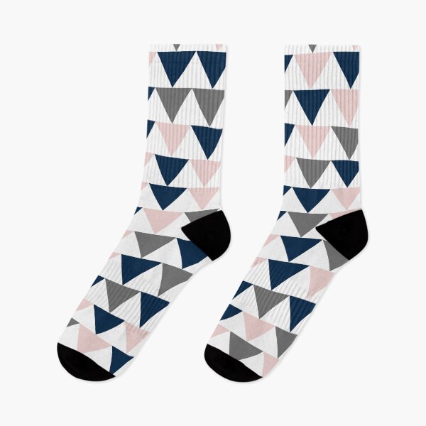 Item preview, Triangular Geometric Pattern in Navy Blue, Pale Pink, Grey, and White designed and sold by kierkegaard.