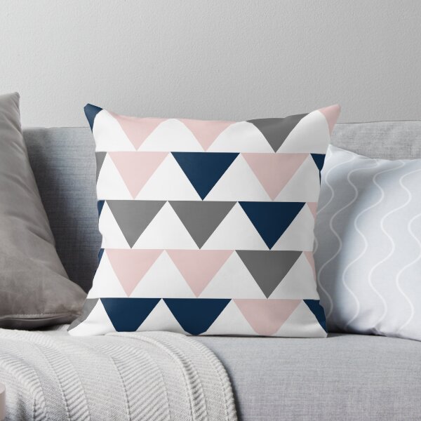 Blush and best sale navy throw pillow