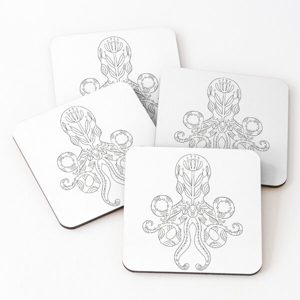 Item preview, Octopus decorative line art illustration designed and sold by onMerryDay.