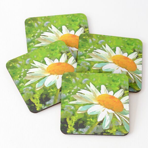 Item preview, Artistic Bright and Colorful White Garden Daisies v6 designed and sold by taiche.