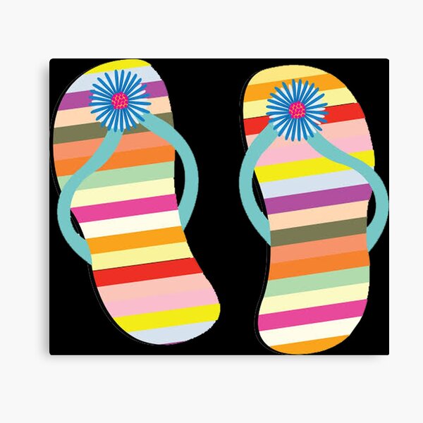 Cute Rainbow Sandals Canvas Print