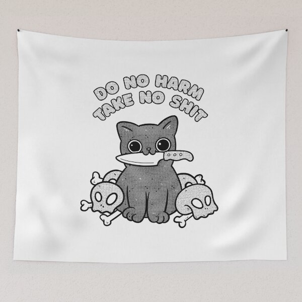 Item preview, Vintage Cat Knife - Do No Harm Take No Shit designed and sold by TrendyWizard.