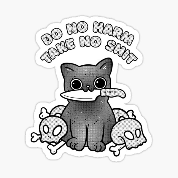 Item preview, Vintage Cat Knife - Do No Harm Take No Shit designed and sold by TrendyWizard.