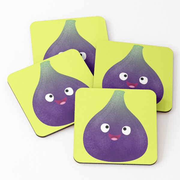 Item preview, Cute happy purple fig fruit cartoon designed and sold by FrogFactory.