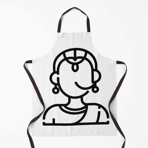 Item preview, Simplistic black icon of a Indian woman ewearing traditional dress and jewellery  designed and sold by FCEalin.