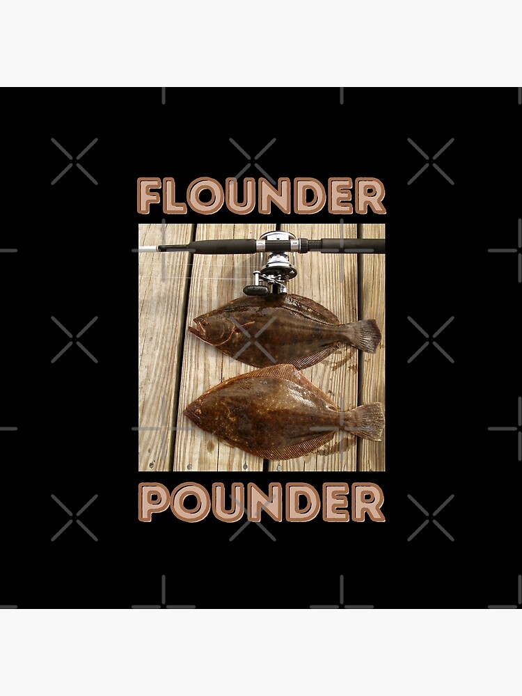 Flounder Pounder Fluke Fishing Rod Fat Fish Funny | Art Board Print