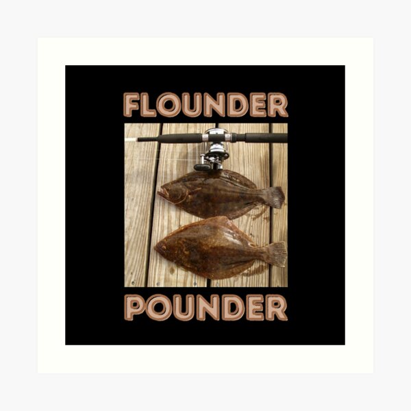 Flounder Pounder Fluke Fishing Rod Fat Fish Funny | Art Board Print