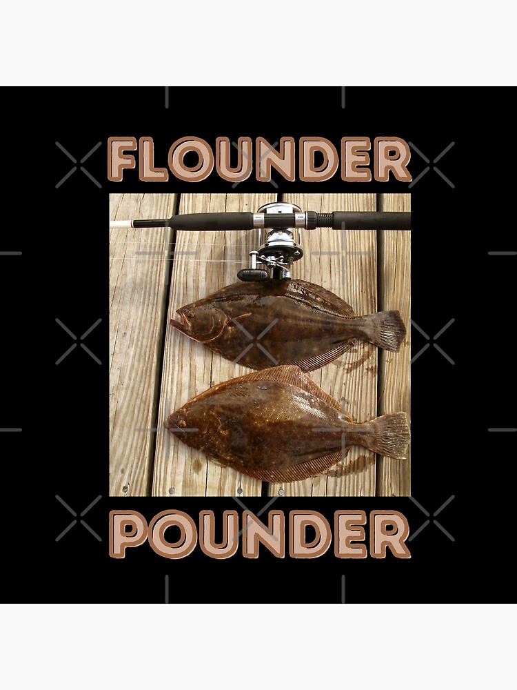Flounder Pounder Fluke Fishing Rod Fat Fish Funny Art Print for