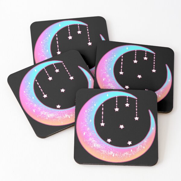 Item preview, Pastel Rainbow Crescent Moon with stars designed and sold by GirlClanCo.