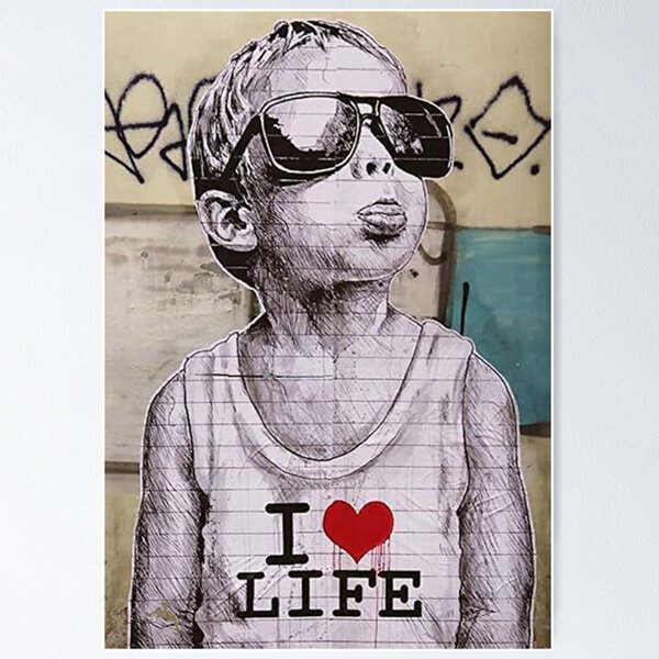 Item preview, /I love life boy graffiti street art designed and sold by ccarlosimoran.