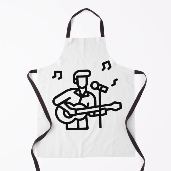 Item preview, A black simplistic icon of a male singer playing ukulele or a guitar in front of a mic and singing a song designed and sold by FCEalin.