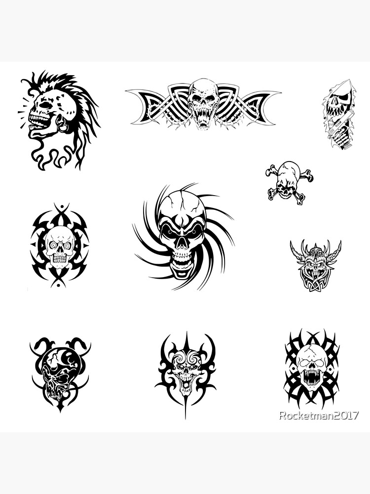 simple skull hand drawn illustration design for tattoo 10553240 Vector Art  at Vecteezy