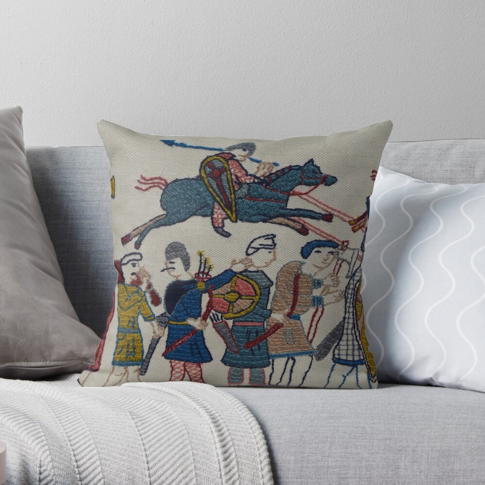 Riders and walkers Throw Pillow