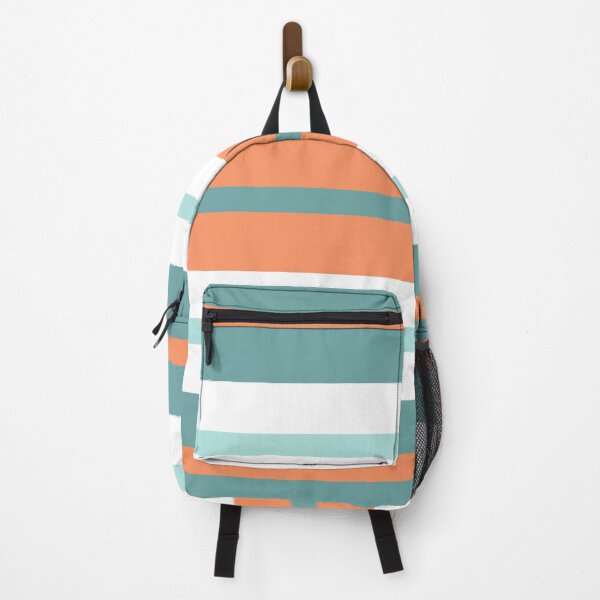 Item preview, Orange Mint Aqua Blue Stripes designed and sold by Delinda Graphic Studio.