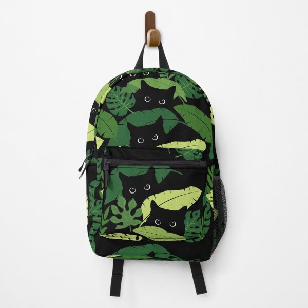 Item preview, Black Cats Peeking From Tropical Leaves Floral designed and sold by nameonshirt.
