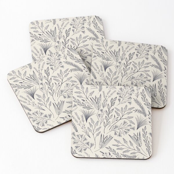 Item preview, Wild grasses line art black and cream designed and sold by Handypanda.