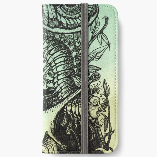 Green Moths iPhone Wallet