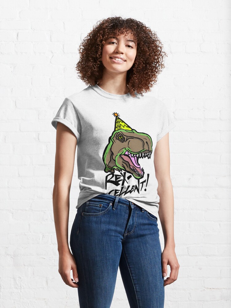 Alternate view of Rex-Cellent Dinosaur Theme Party for Kids and Adults Tyrannosaurus Classic T-Shirt