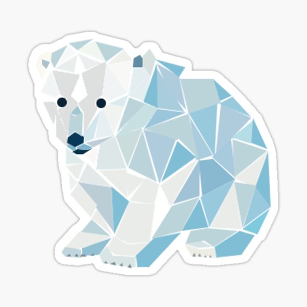 Gift Sticker : Polar Bear Colorful Tribal Wild Animals Wildlife