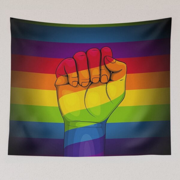 Item preview, Gay Pride Rainbow Fist designed and sold by pugmom4.