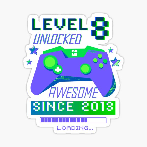 Birthday Celebration Level 8 Unlocked, VideoGame' Sticker