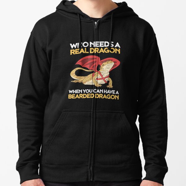 Bearded Dragon Real Little Dragon Zipped Hoodie